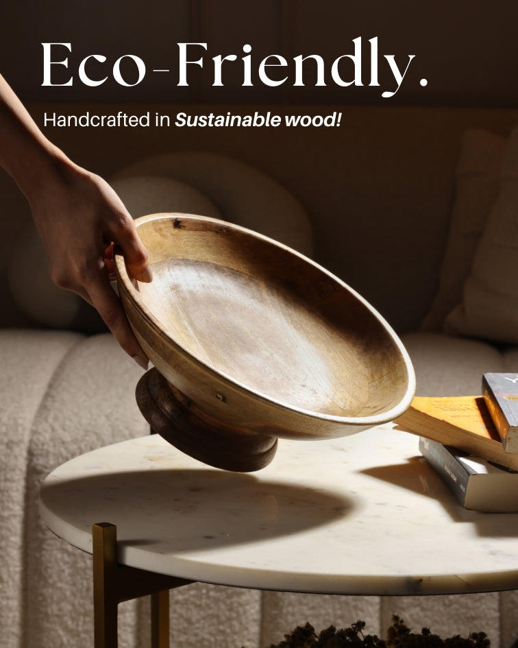 Greece wooden serving bowl in natural solidwood finish by XOHOME