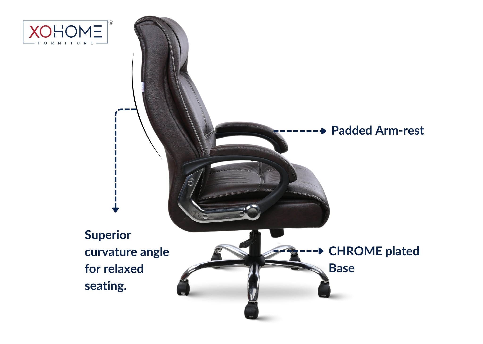 KARMA BROWN HIGH BACK CHAIR FOR OFFICE.