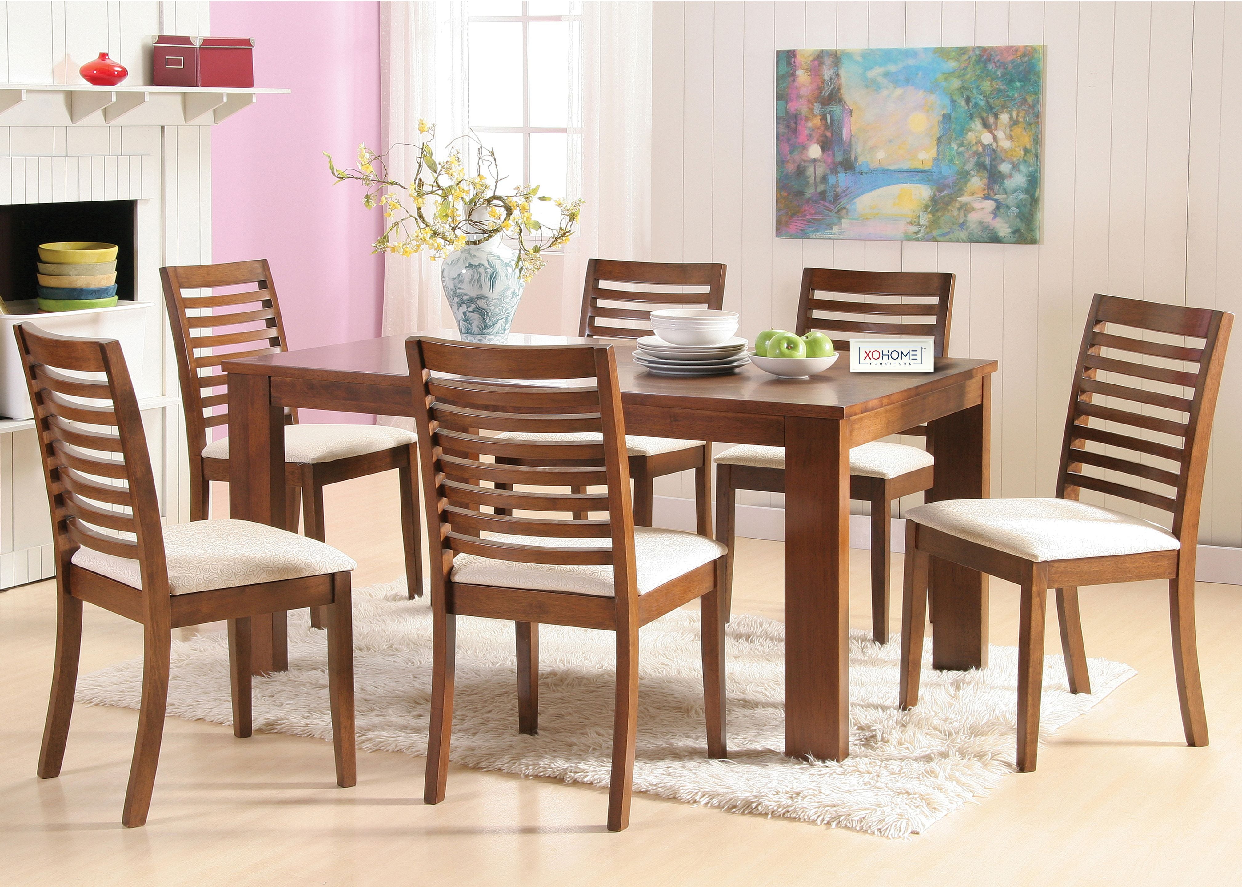 Tejas Dining set 6 seater is a pure Solidwood Dining set.