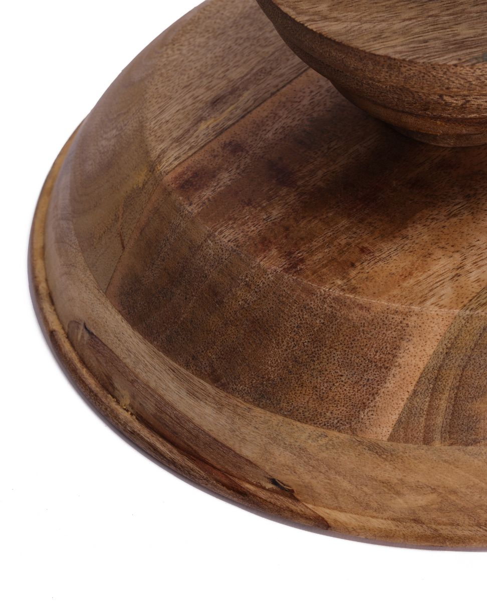 Round wooden serving bowl for modern and rustic interiors by XOHOME
