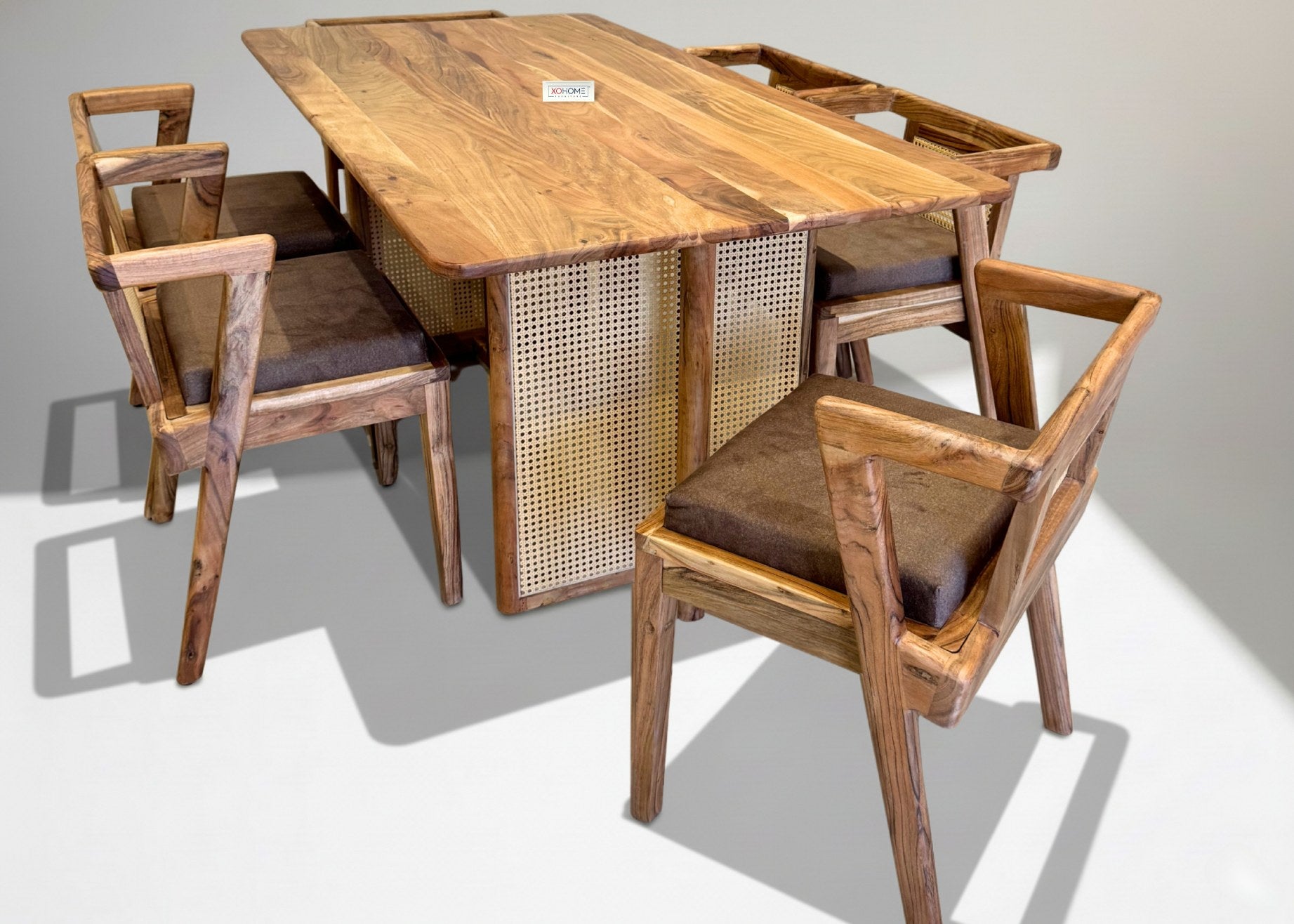 XOHOME INDRA DINING SET TOP VIEW PURE SOLIDWOOD BODY