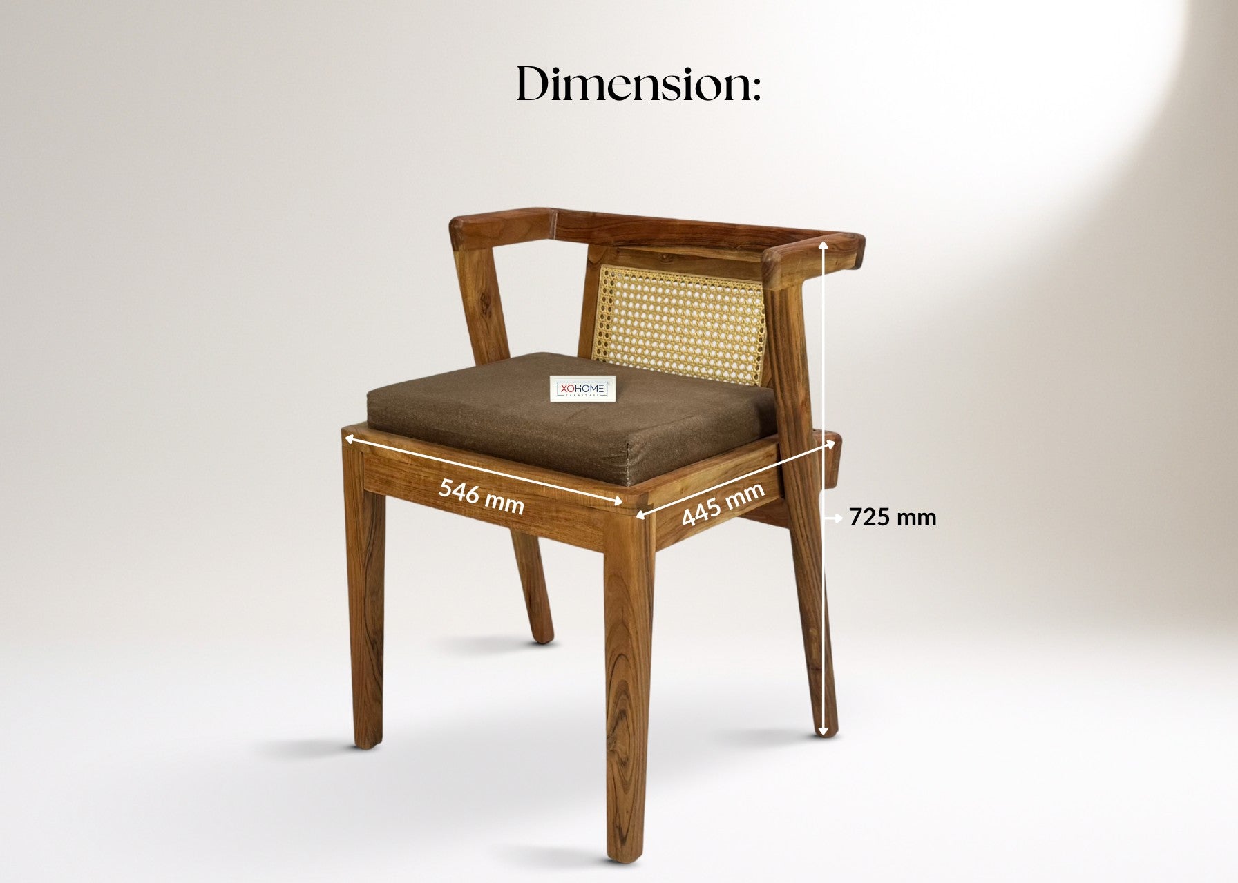 XOHOME INDRA SOLIDWOOD CHAIR DIMENSIONS 