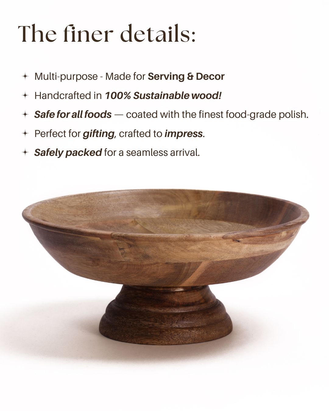 XOHOME WOODEN BOWL GREECE DETAILS
